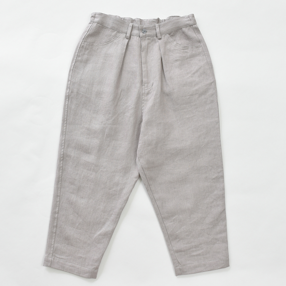 リネンデニムウエストタックパンツ