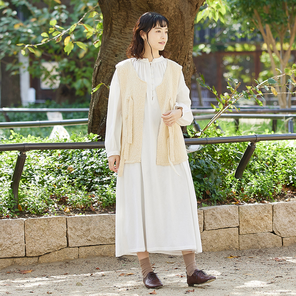 SEA　コットンリブドレス Mame Kurogouchi】 Random Ribbed Organic Cotton 2way Dress