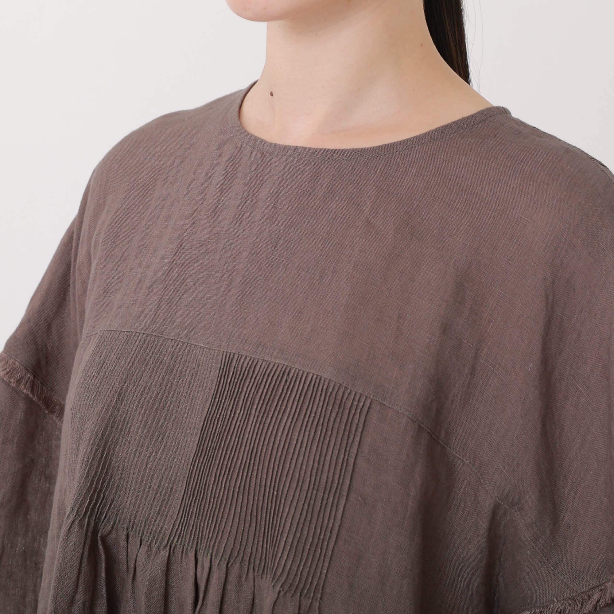 40リネンピンタックブラウス 【0623PT-61111】