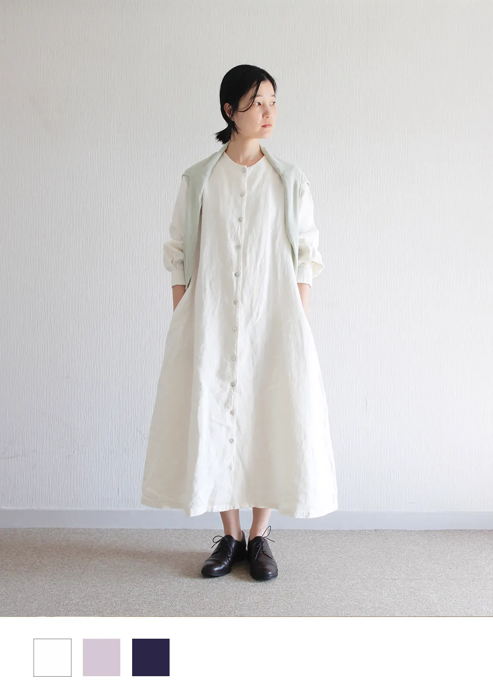【erikaさんコラボ】リネンデニムコートワンピース｜再販売