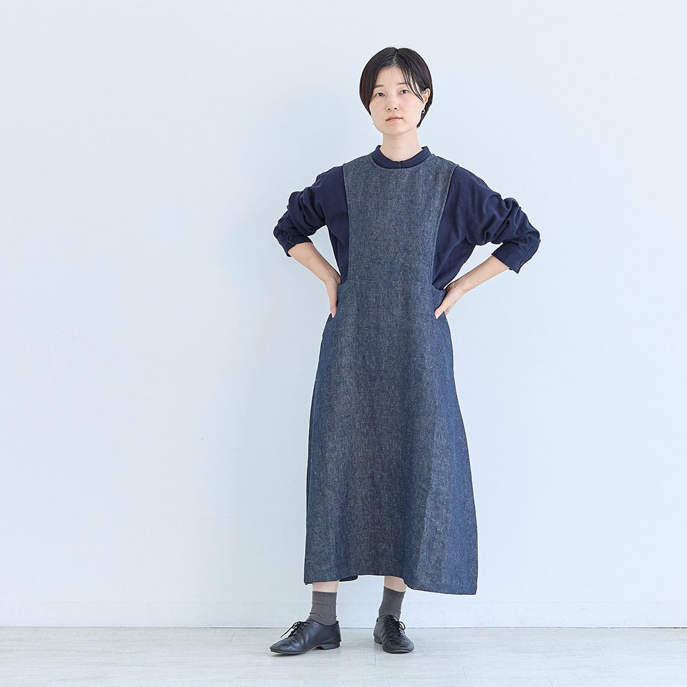 【tutie✖️erikaさんコラボ】リネンデニムジャンパースカート TUTIE.｜【erikaさんコラボ】リネンデニムジャンパースカート