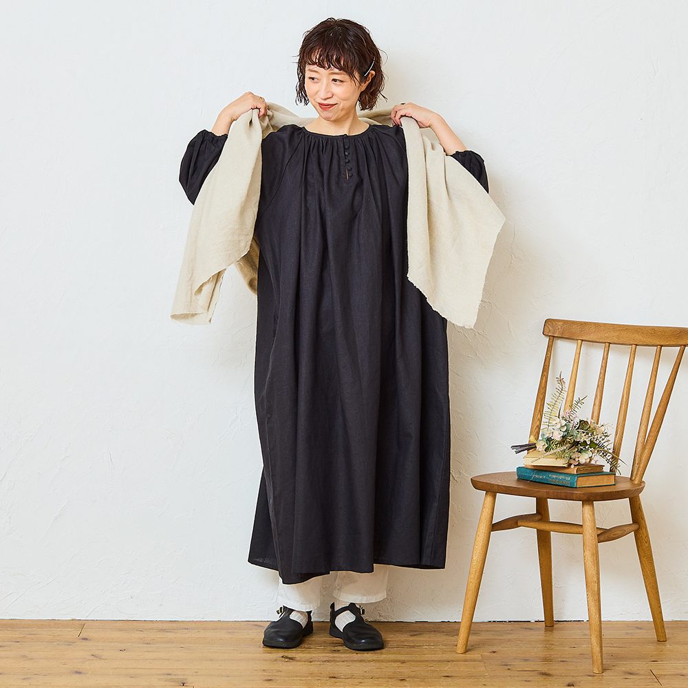 再販売【tomomiさんコラボ】【丈が選べる】コットンリネンブロード2WAY