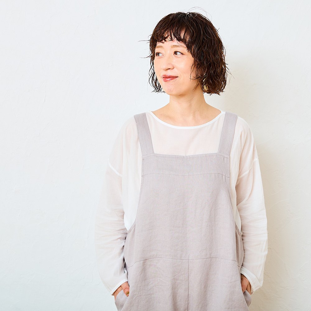 TUTIE.✨リネンデニムフロントファスナー サルペット 再販売【tomomiさんコラボ】リネンデニムサロペット