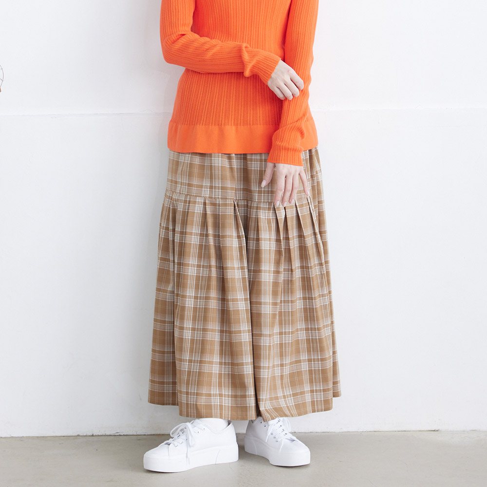 リヨセルコットンチェック2WAYスカート