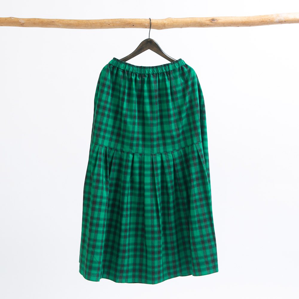 リヨセルコットンチェック2WAYスカート