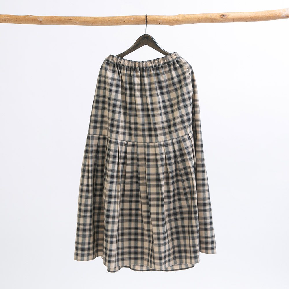 リヨセルコットンチェック2WAYスカート