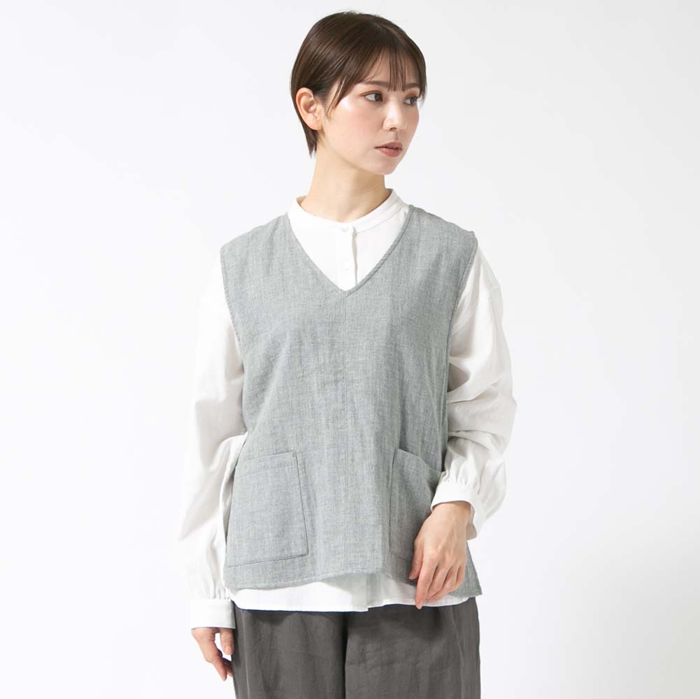 コットンダブルガーゼベスト