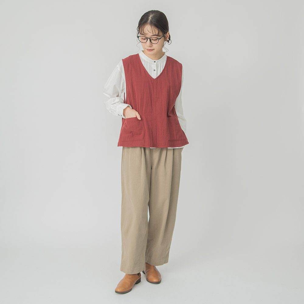 コットンダブルガーゼベスト