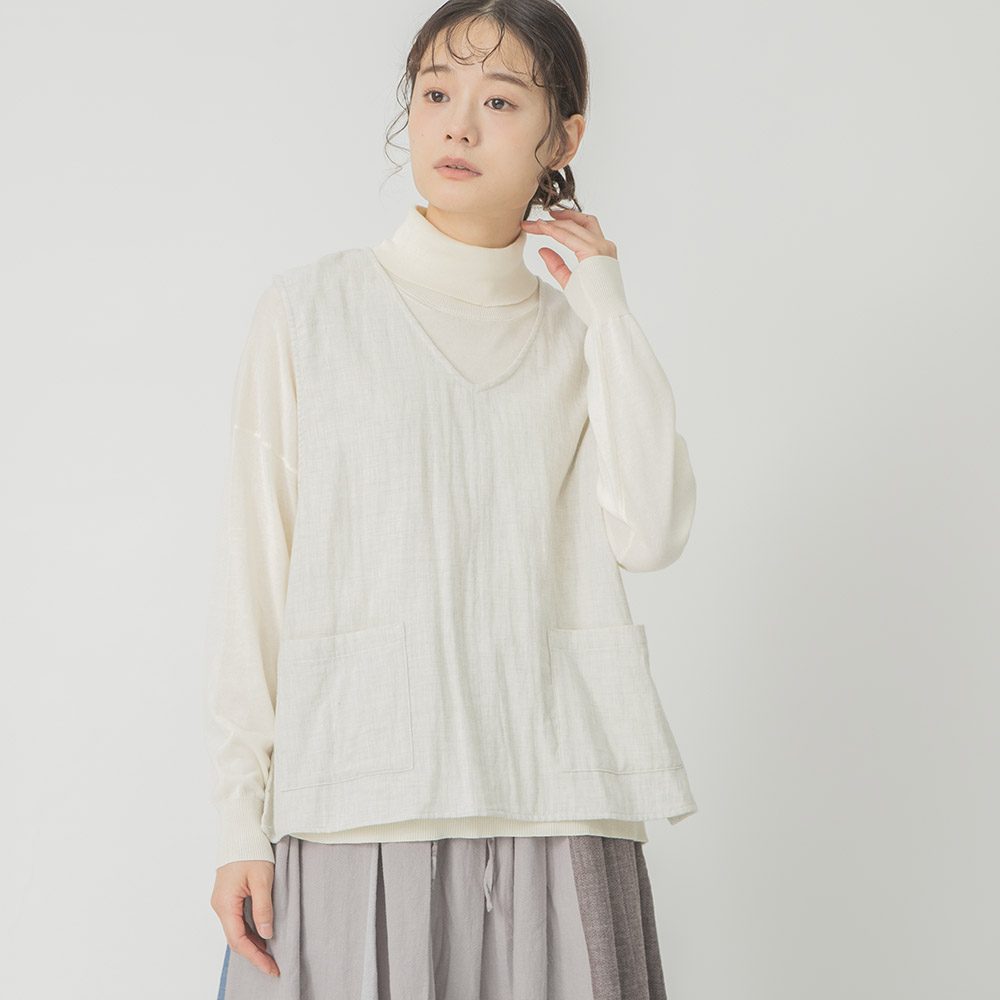 コットンダブルガーゼベスト