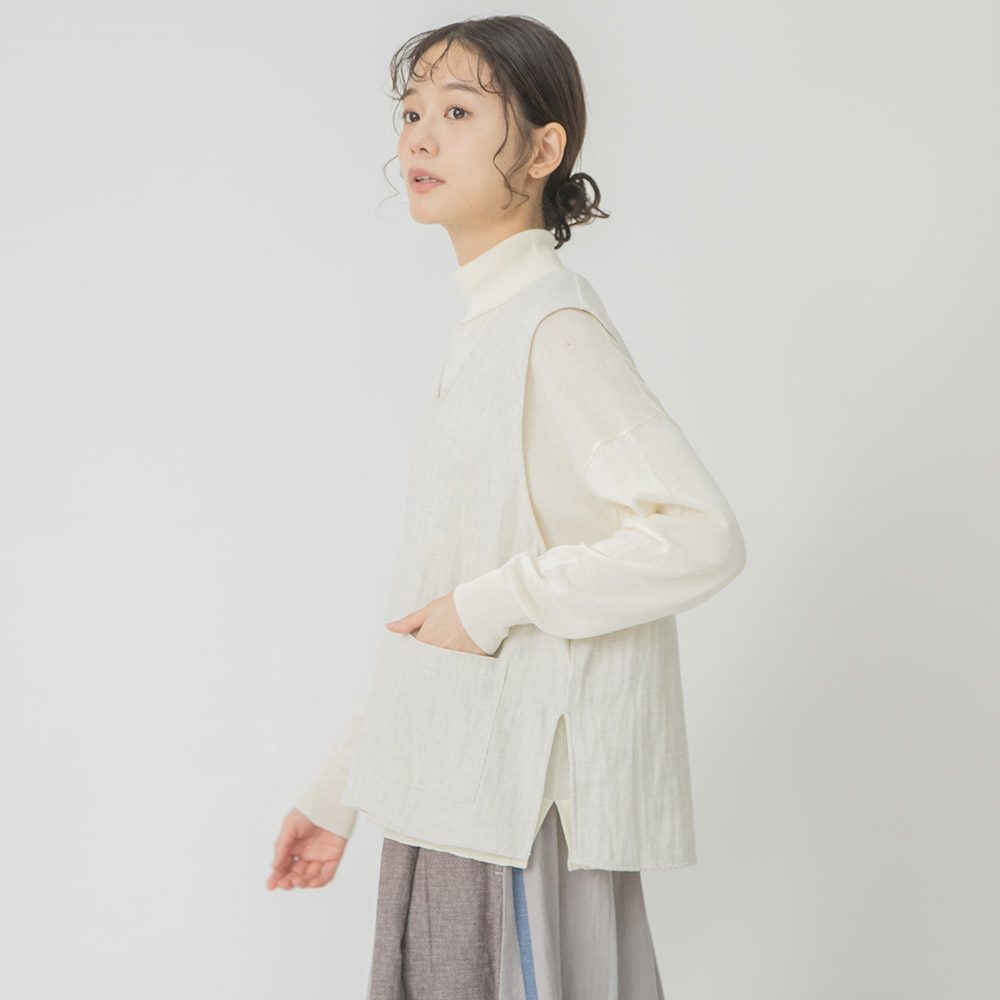 コットンダブルガーゼベスト