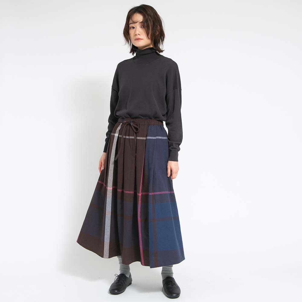 最終値下げ　カネコイサオ　ティアードスカート　先染めチェック　リボン付 最終値下げカネコイサオティアードスカート先染めチェックリボン付