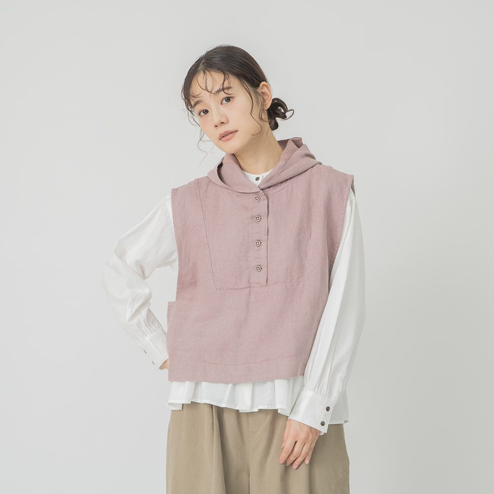 リネン起毛ムジフードベスト