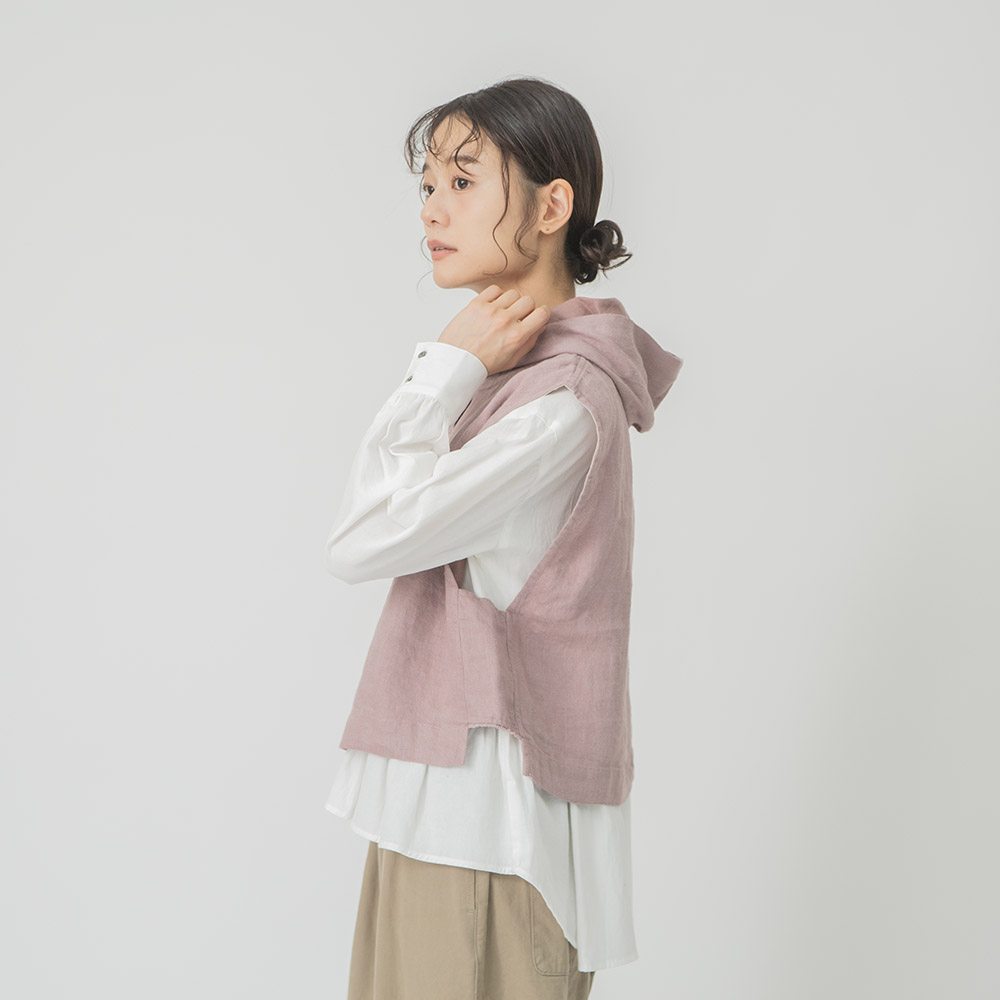 リネン起毛ムジフードベスト