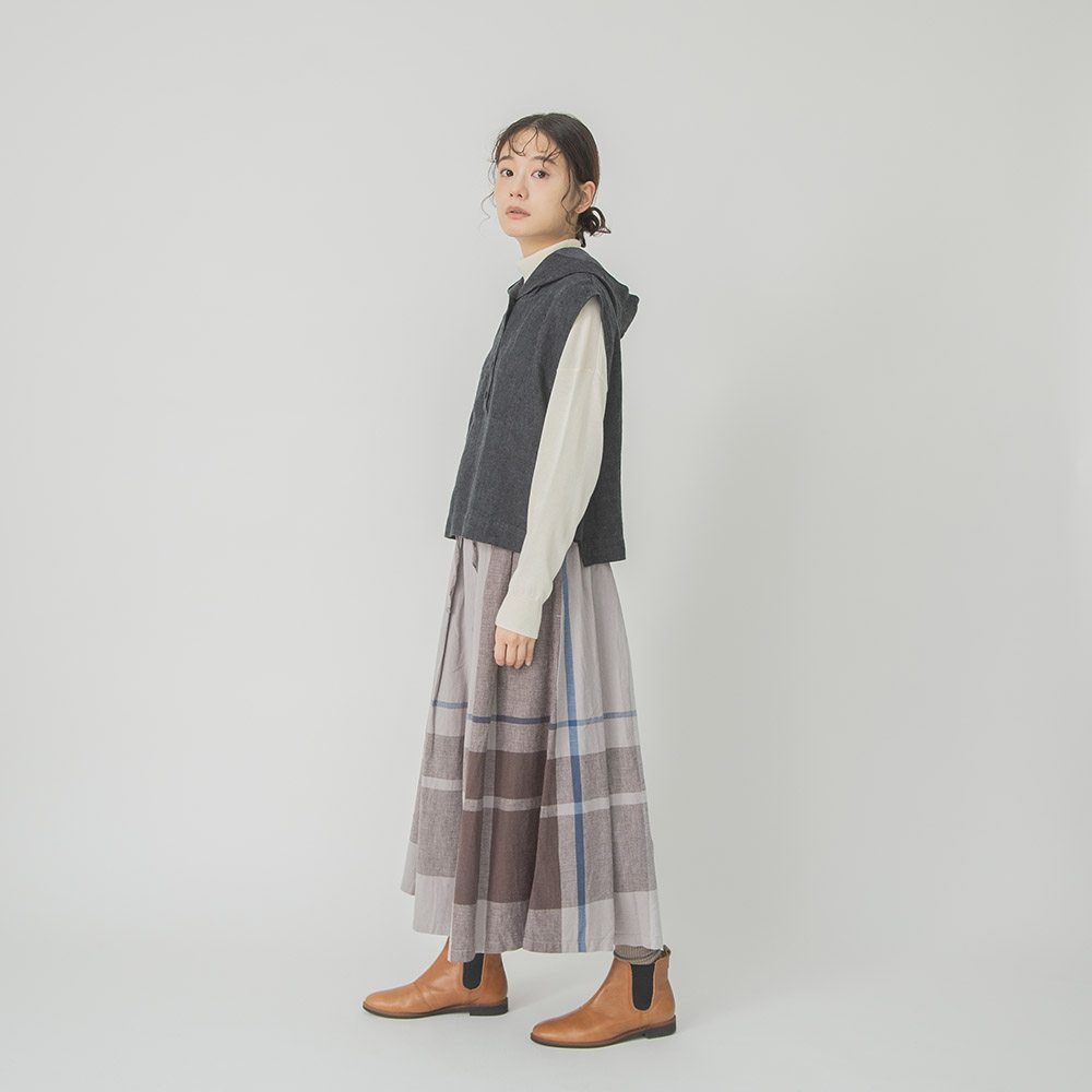 【8/24までセール❗️】goa リネン ミリタリー フードベスト　グレージュ 8/24までセール❗️】goa リネン ミリタリー フードベスト グレージュ