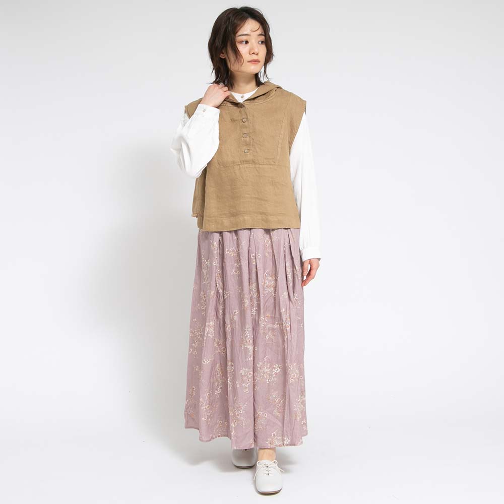 リネン起毛ムジフードベスト