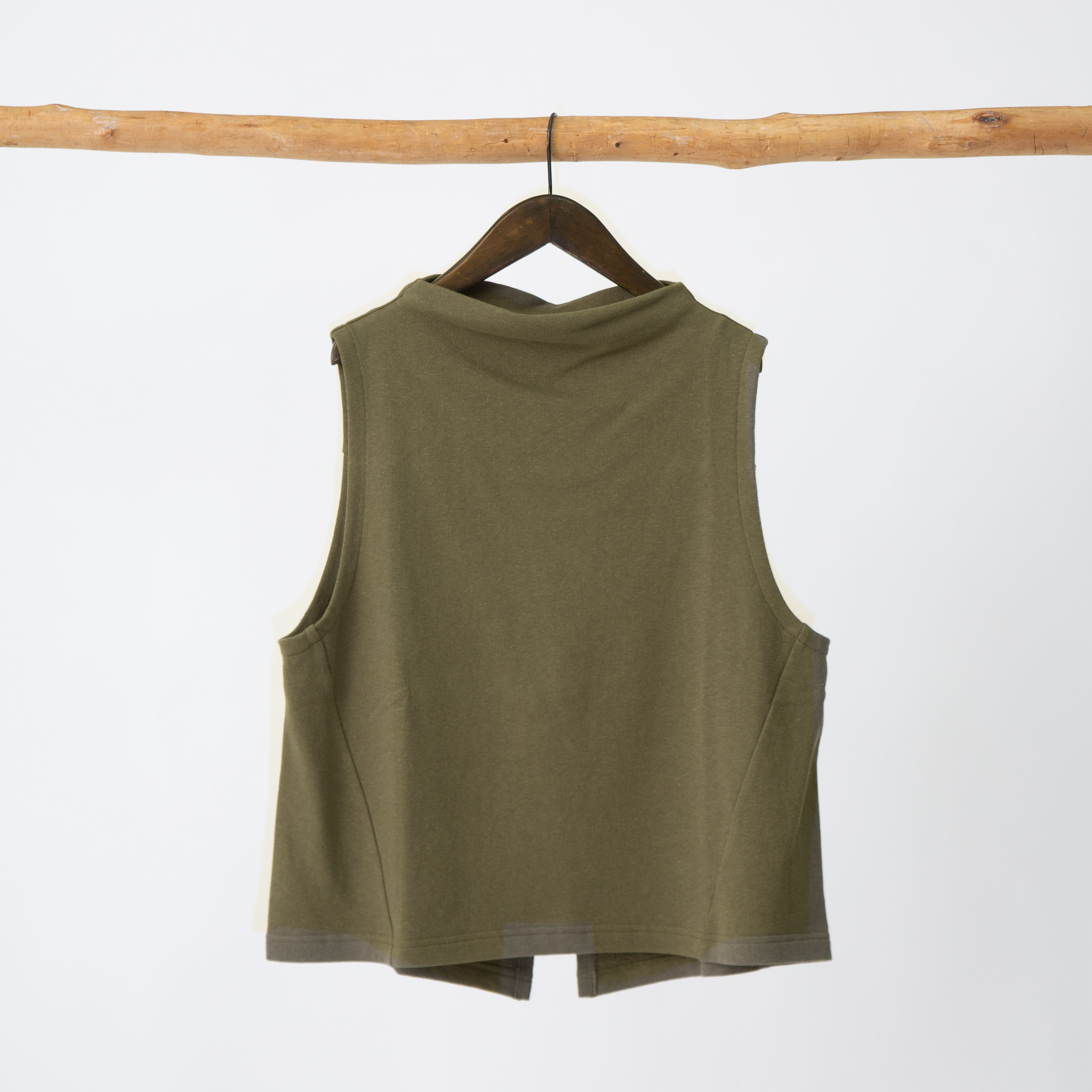 コットンヴィンテージ裏毛ボトルネックベスト