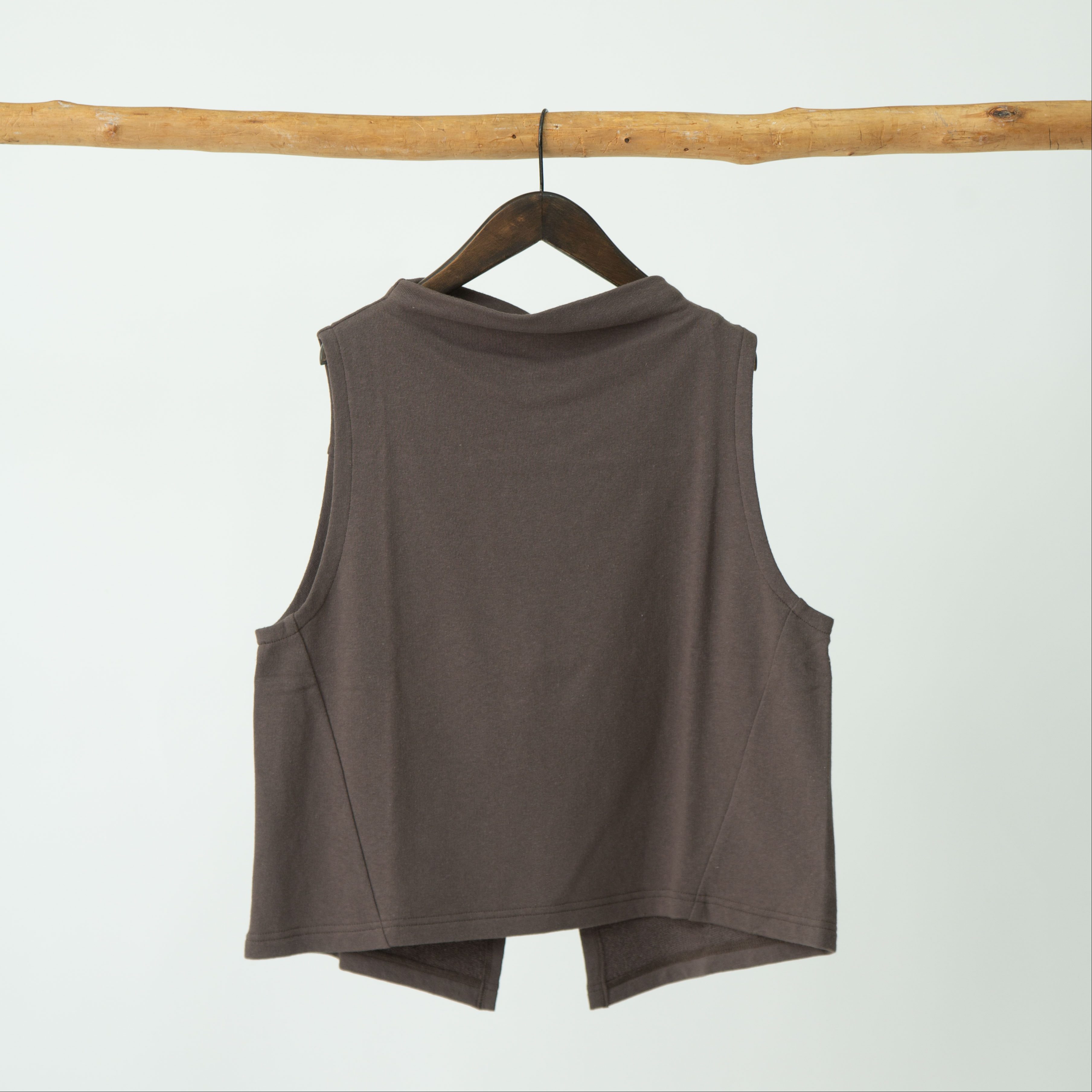 コットンヴィンテージ裏毛ボトルネックベスト