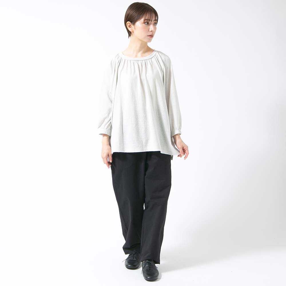 コットンガーゼ天竺ラグランスリーブプルオーバー