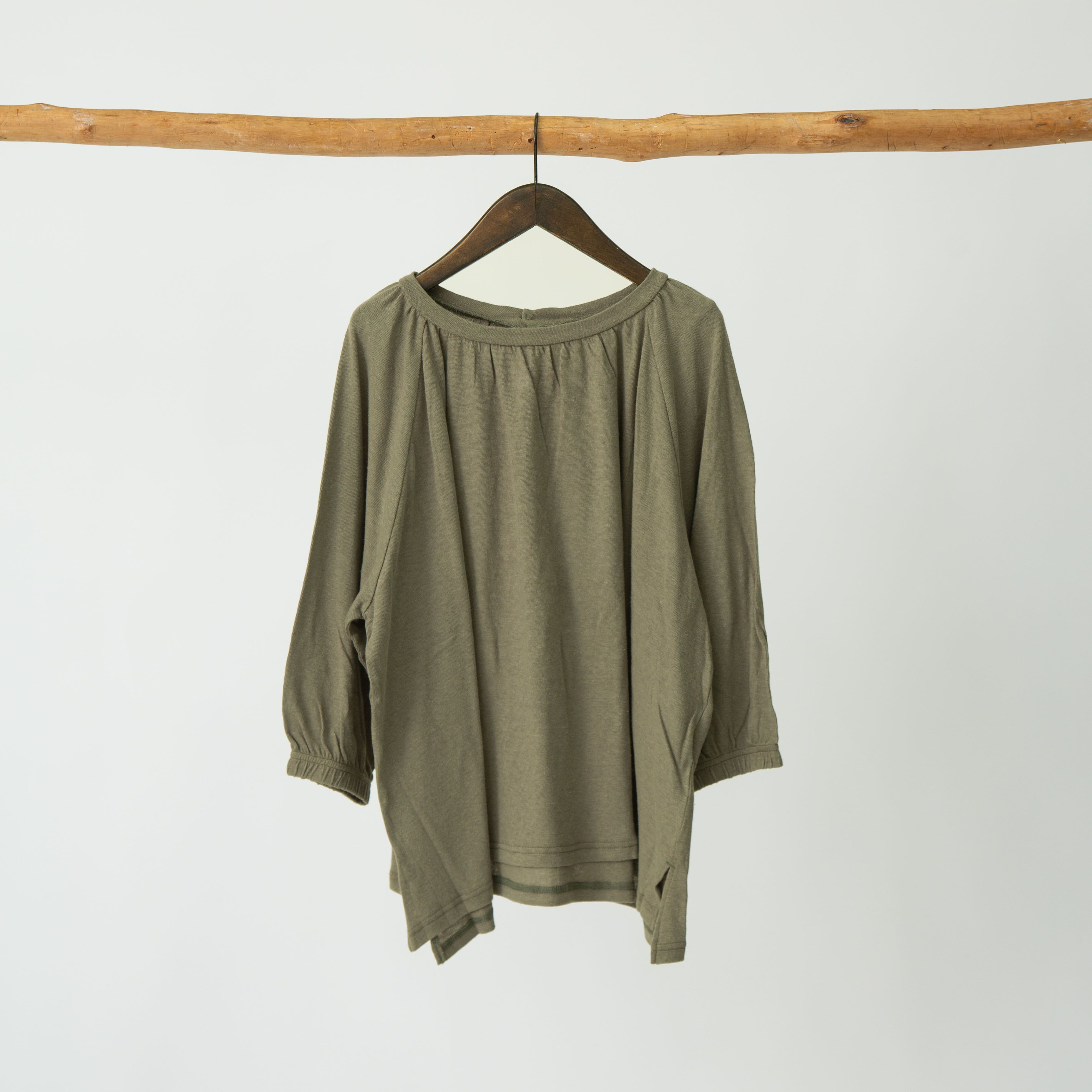 コットンガーゼ天竺ラグランスリーブプルオーバー