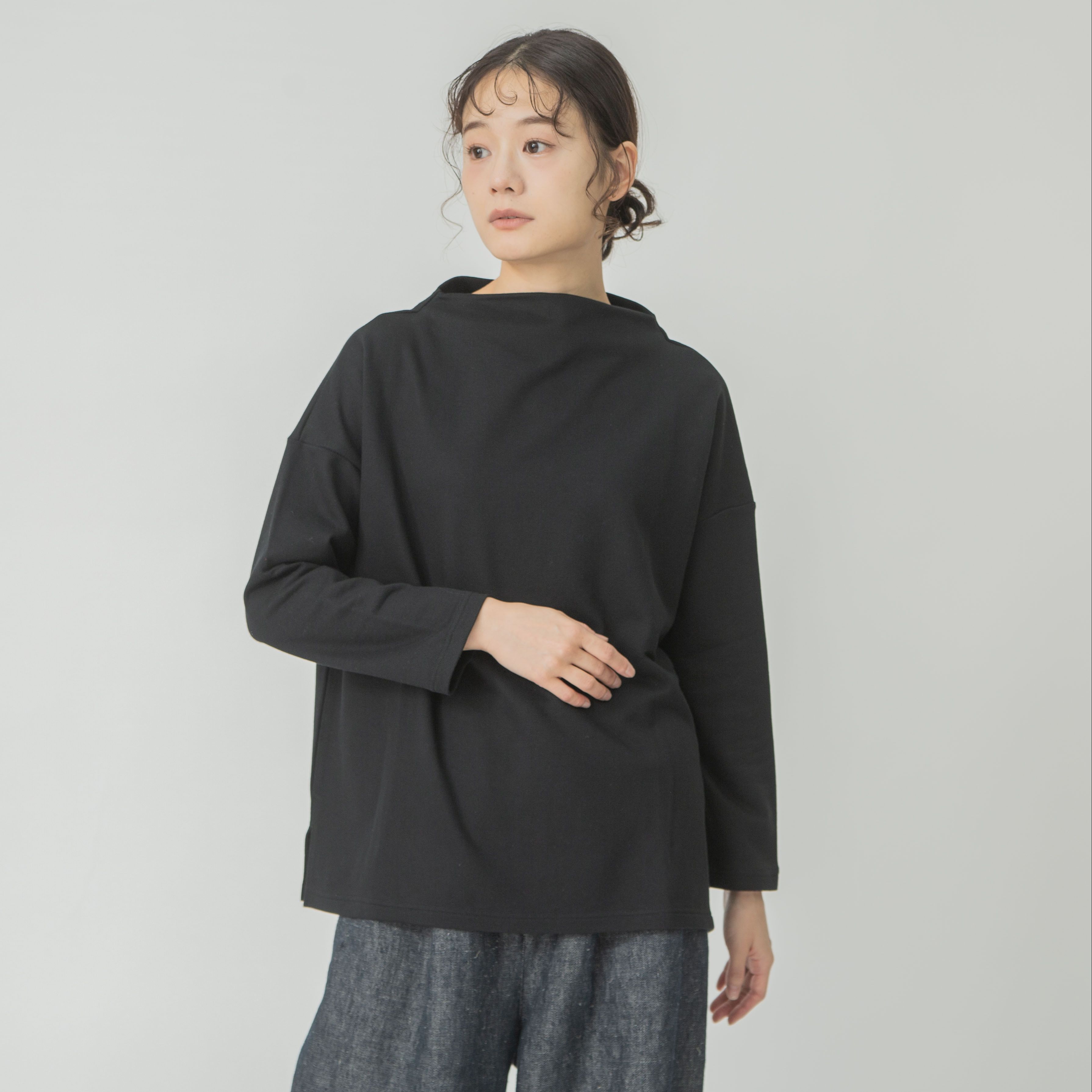 デクラーク裏毛ボトルネックプルオーバー