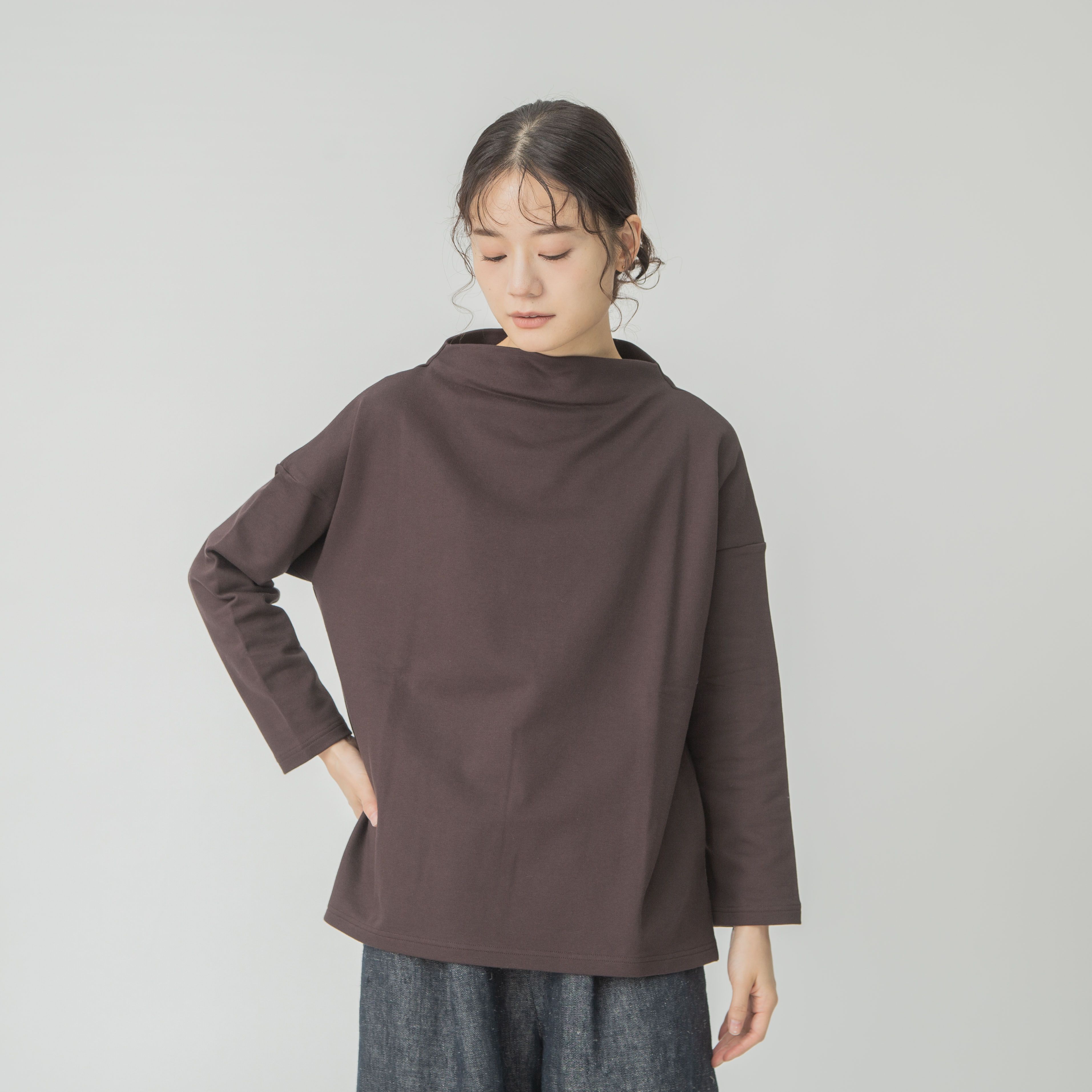 デクラーク裏毛ボトルネックプルオーバー