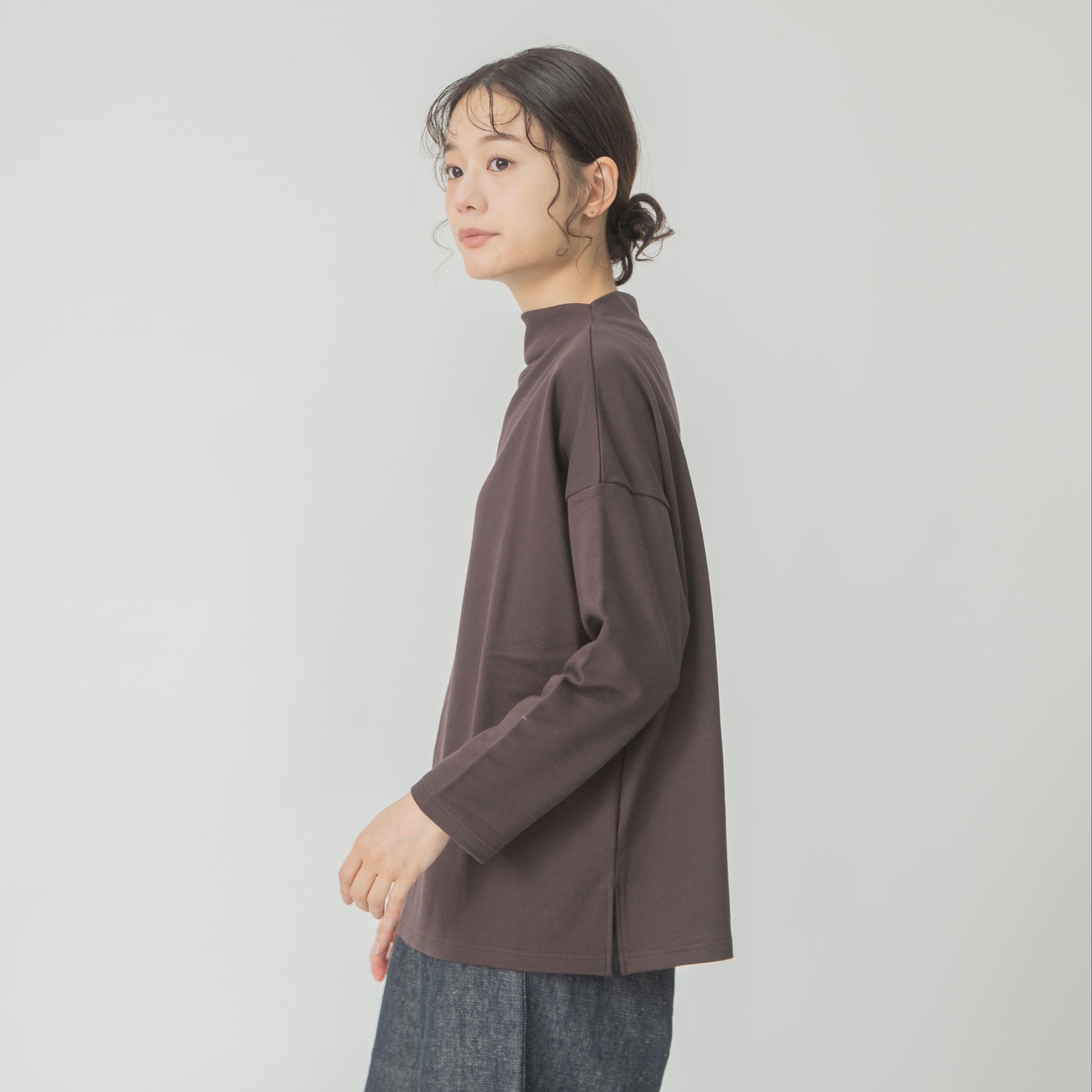 デクラーク裏毛ボトルネックプルオーバー