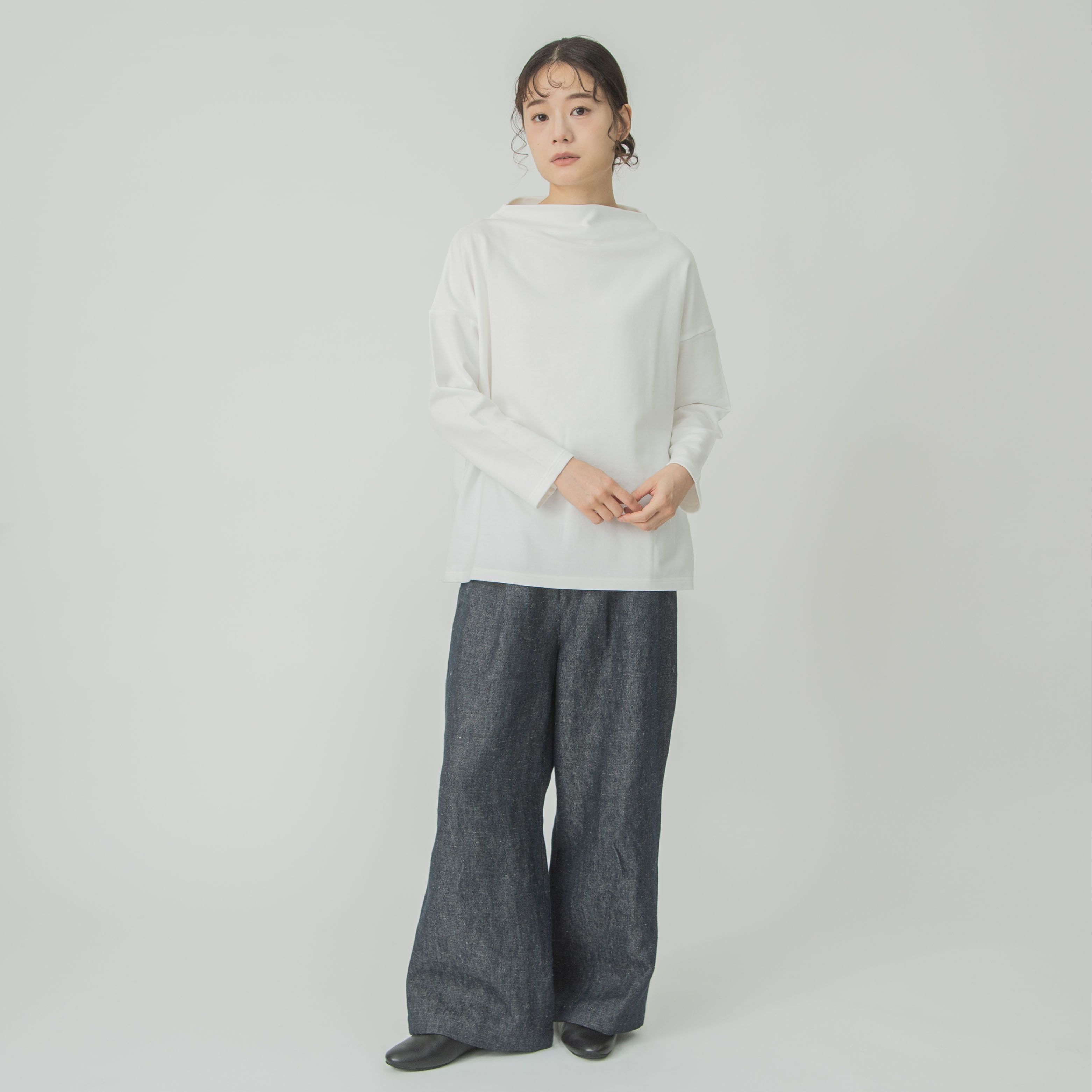 デクラーク裏毛ボトルネックプルオーバー