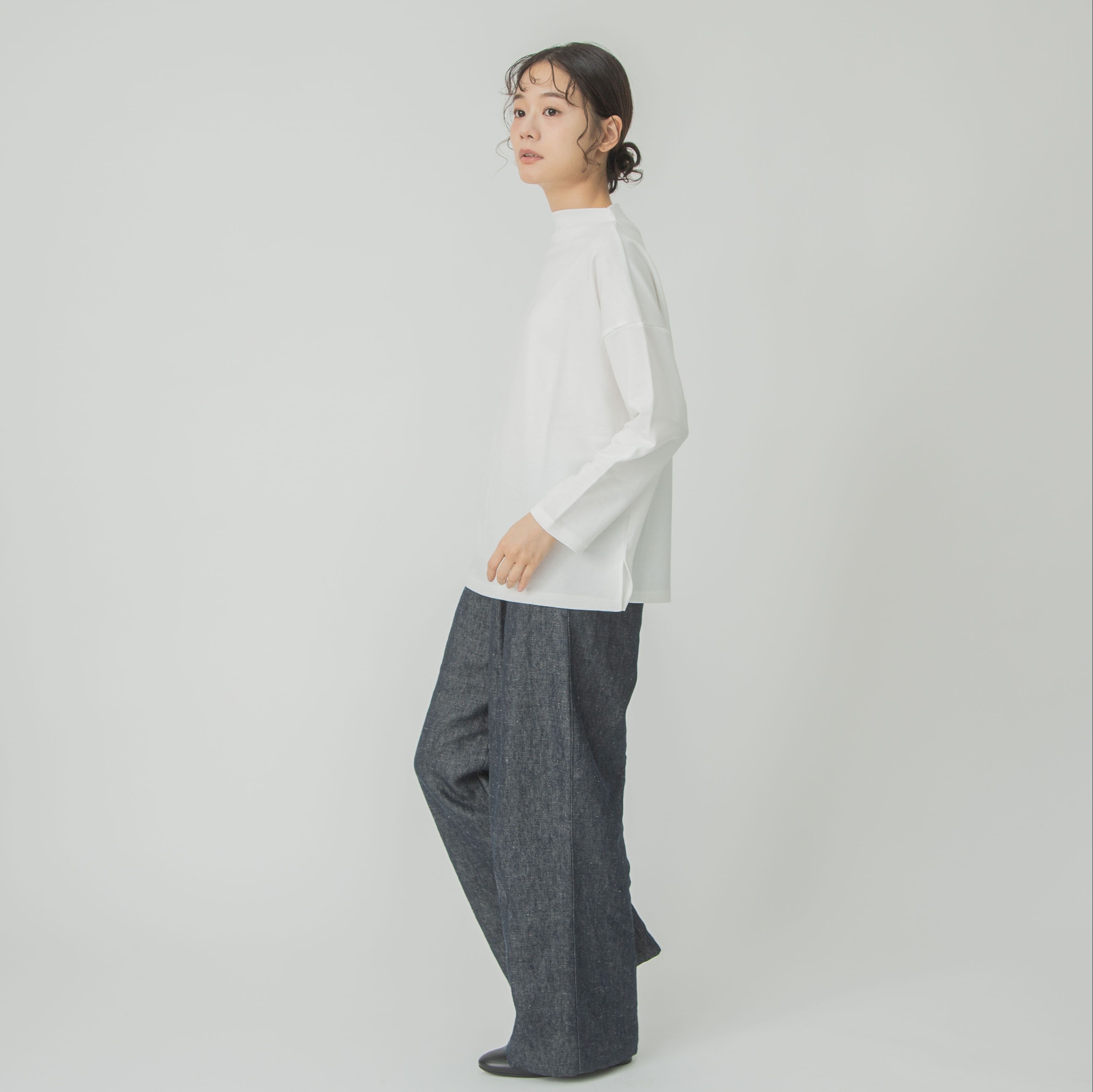 デクラーク裏毛ボトルネックプルオーバー