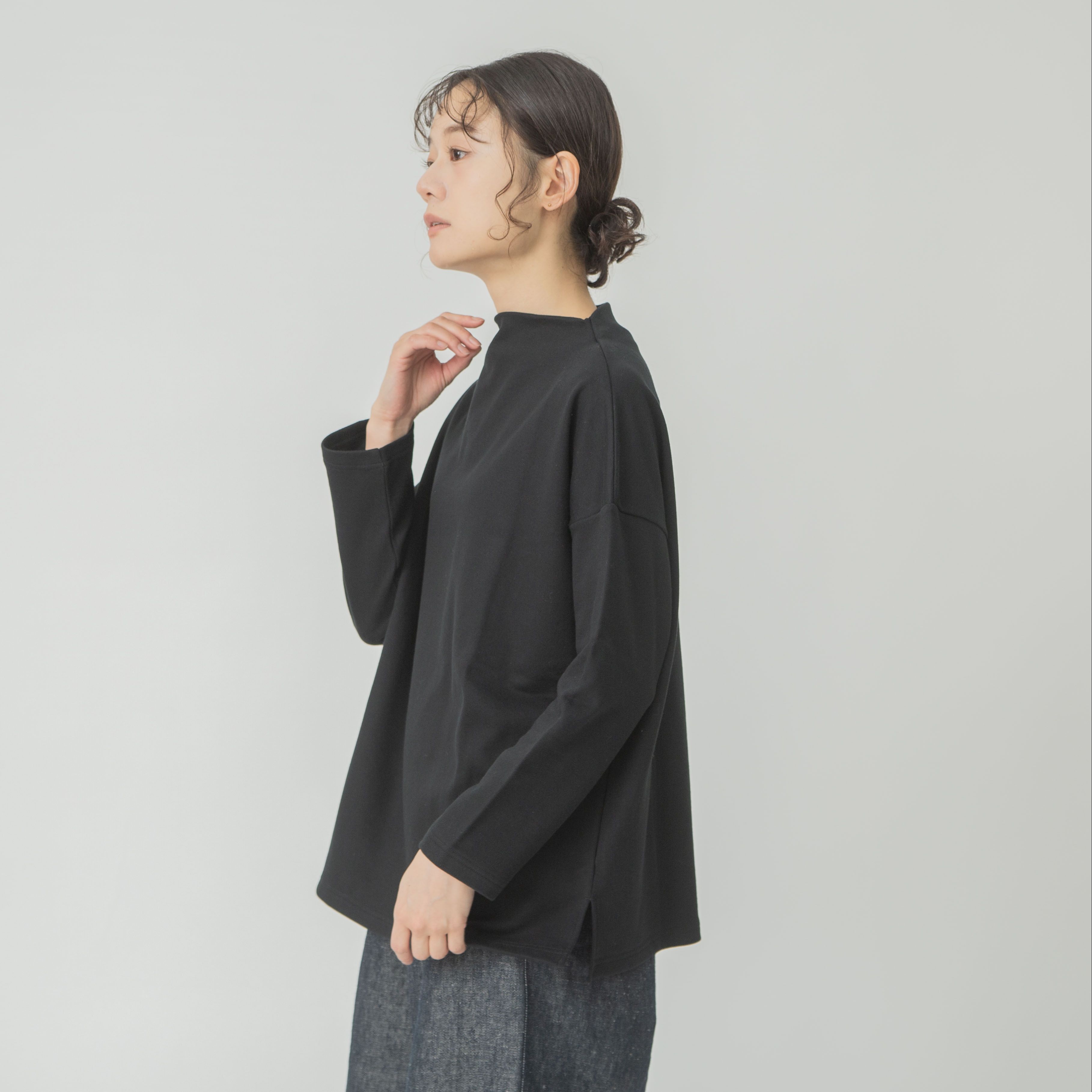 デクラーク裏毛ボトルネックプルオーバー