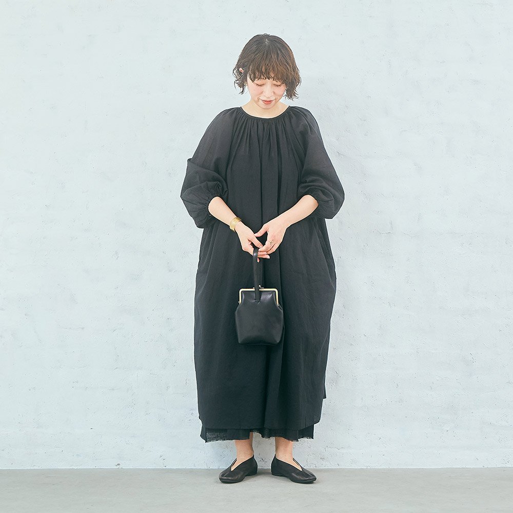 コットンリネンボイル２ＷＡＹギャザーワンピース【ロング】