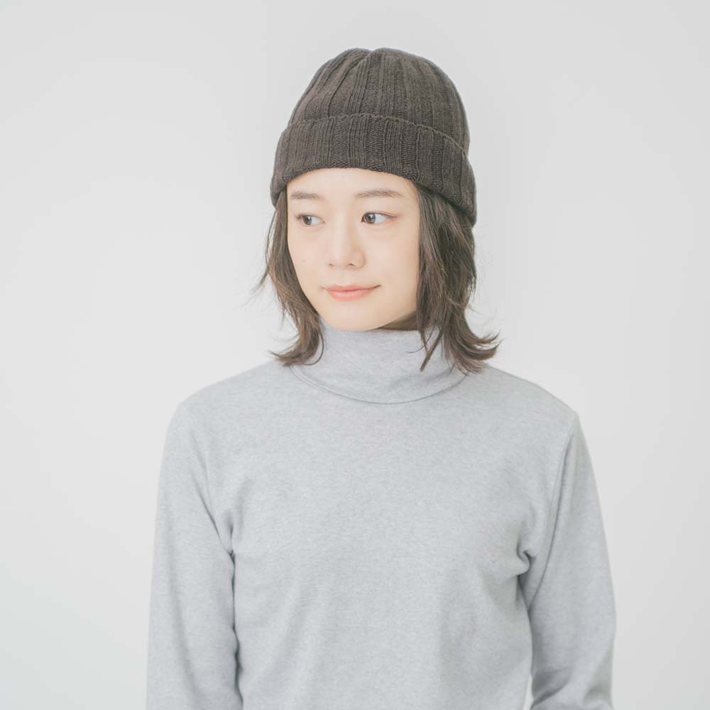 パウダーウールニットニットキャップ