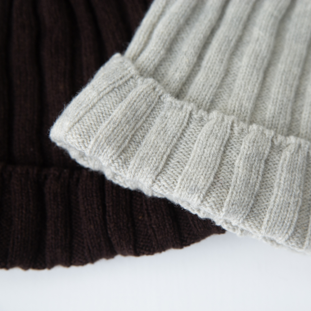 パウダーウールニットニットキャップ