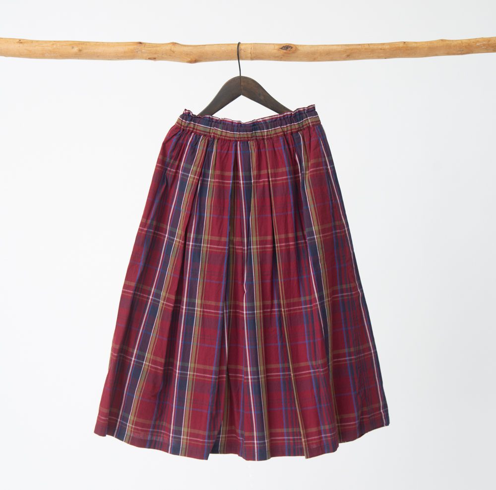 細番手マドラスチェックブラウス