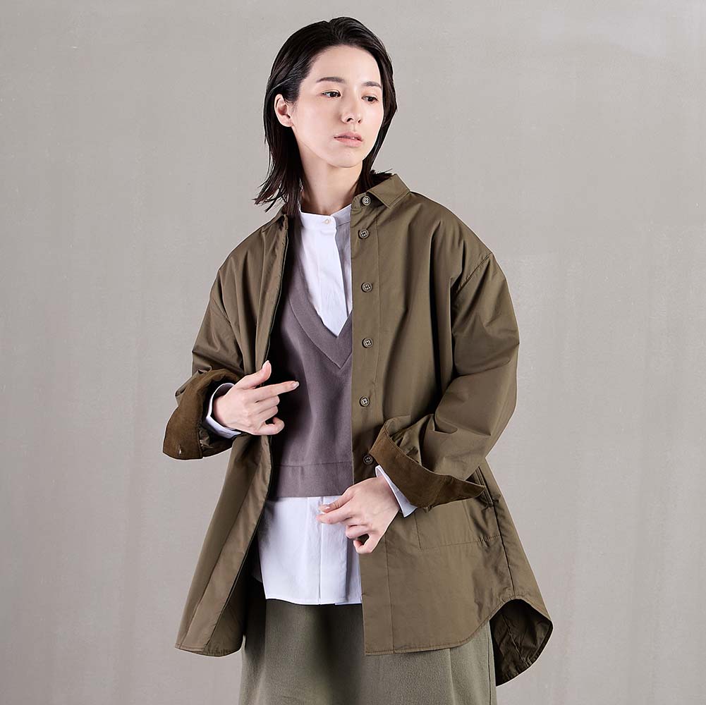 T. コットンブロード中綿シャツジャケット