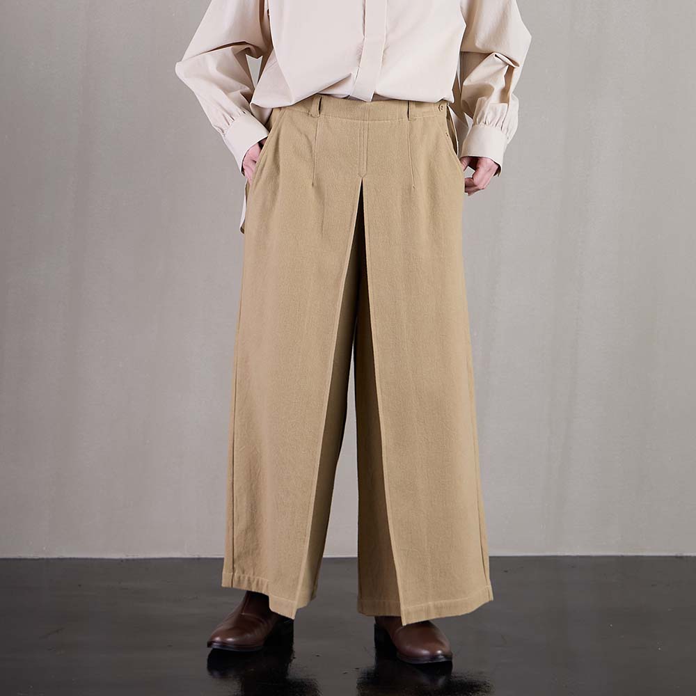 コットンツイル起毛センタータックパンツ