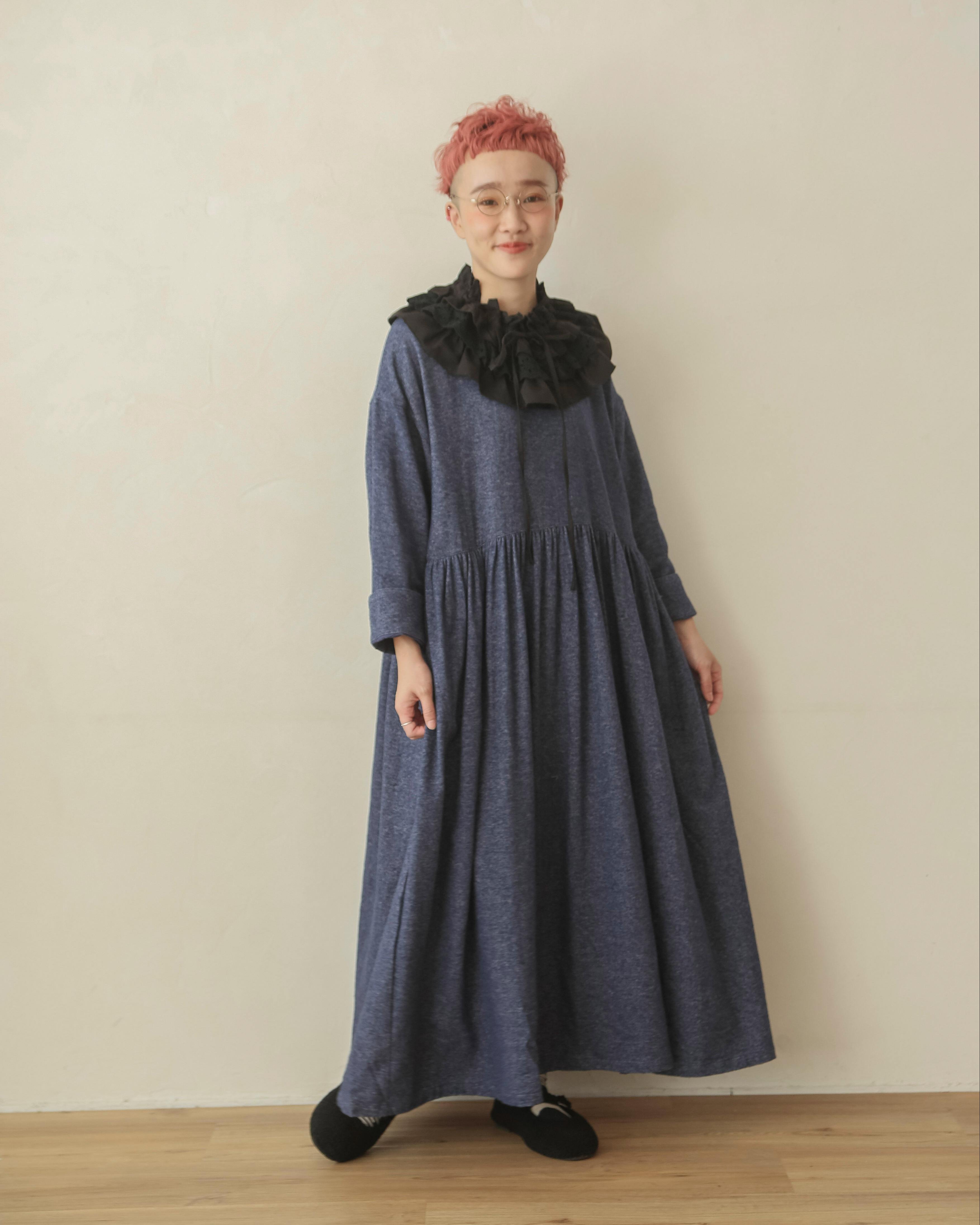 受付終了【yukaさんコラボ】コットン起毛ギャザーワンピース/ 11月末発送