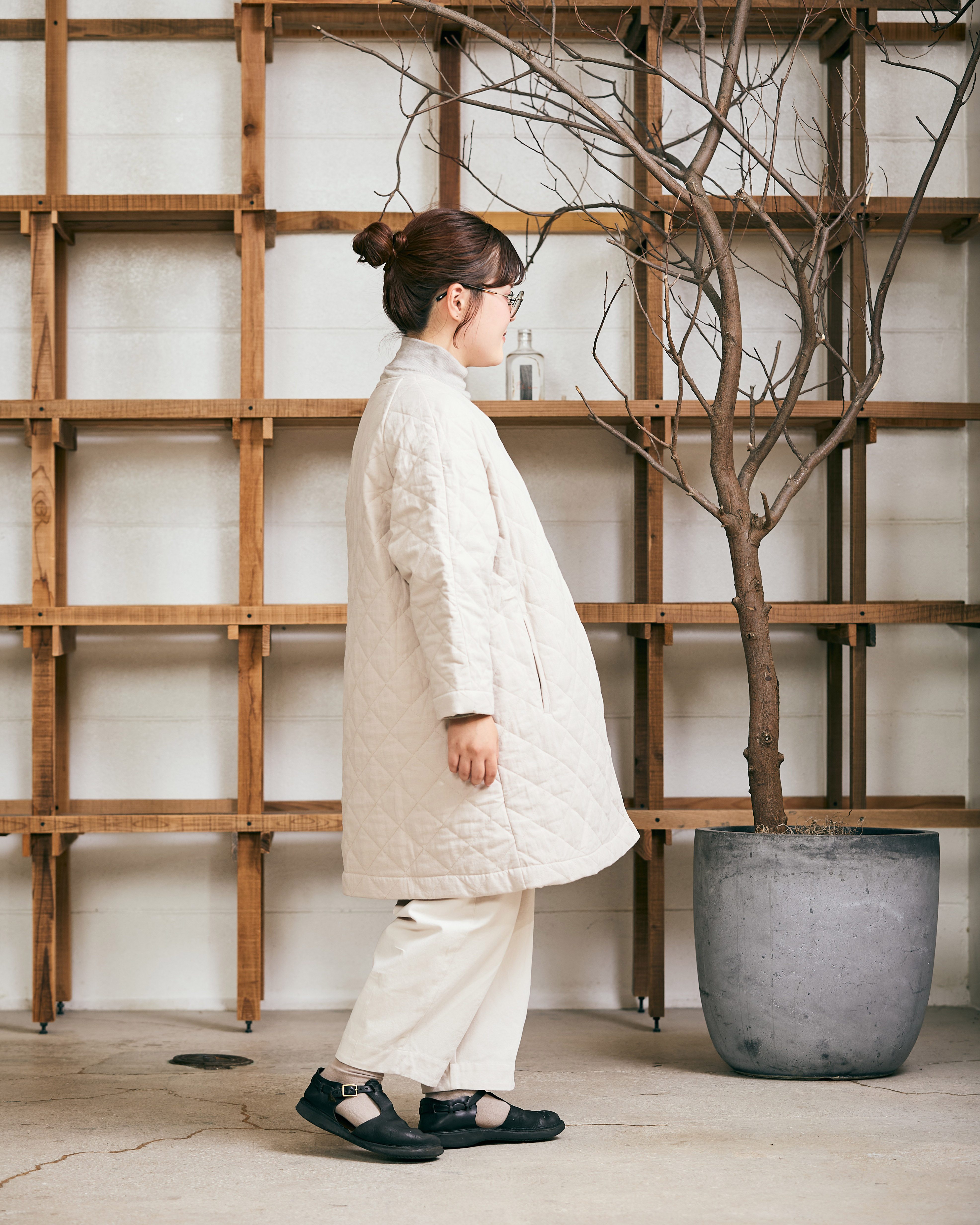 受付終了【kawasakiさんコラボ】コットンリネンキルティングコート