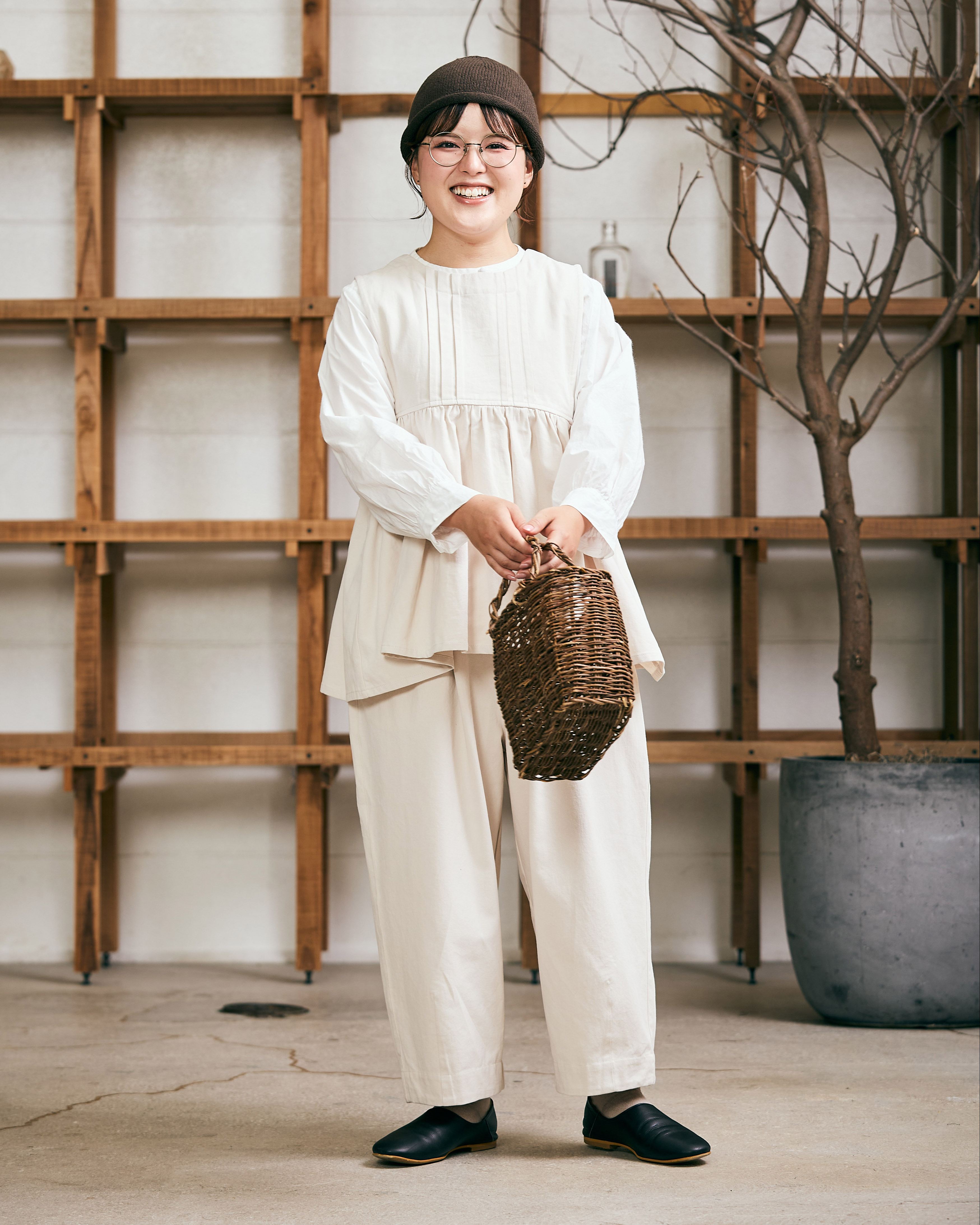 パンツ KOKI 受付終了【kawasakiさんコラボ】コットン起毛タックコクーンパンツ