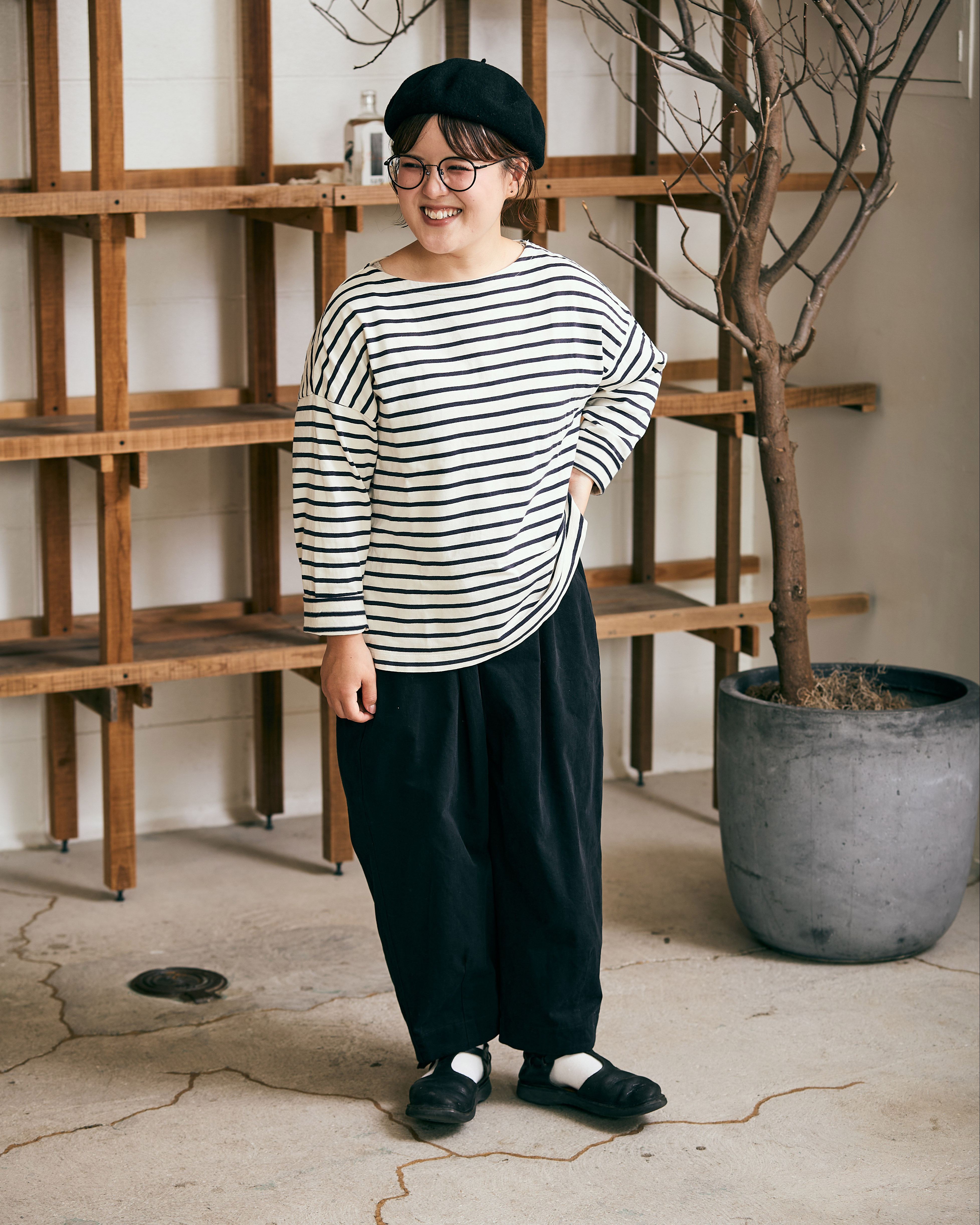 受付終了【kawasakiさんコラボ】コットン起毛タックコクーンパンツ