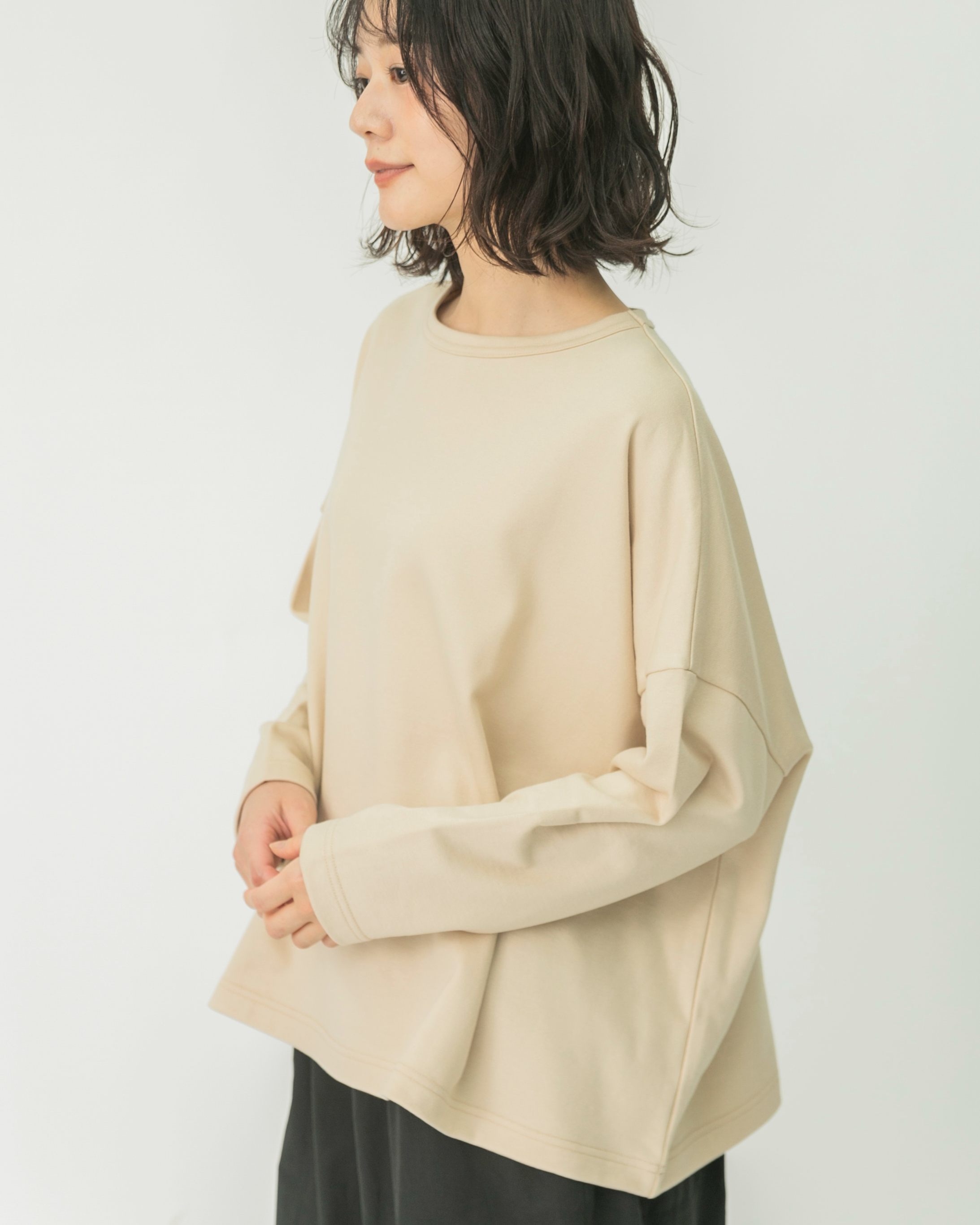 コットンソフトウラケワイドプルオーバー