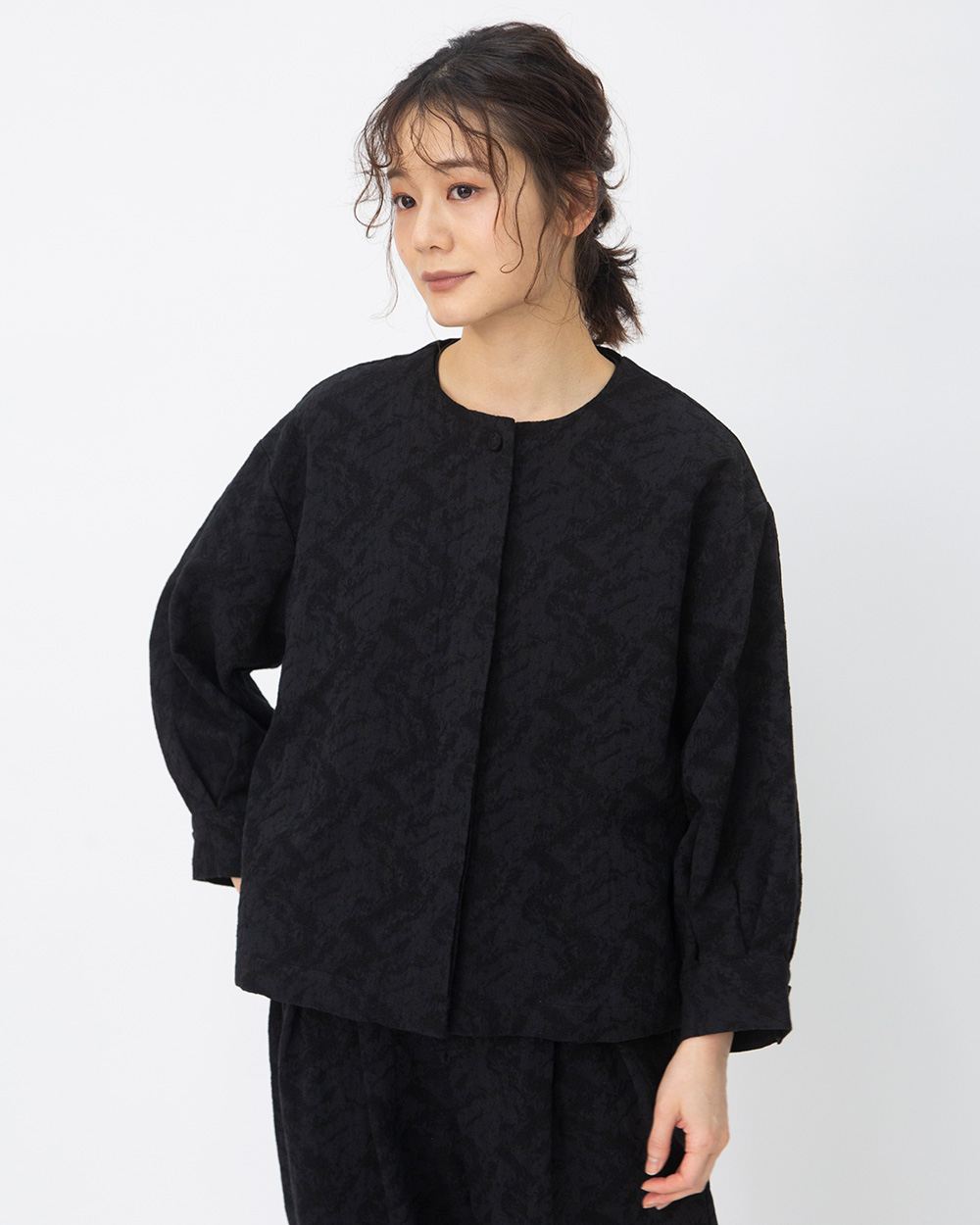 コットンリネンジャカードジャケット