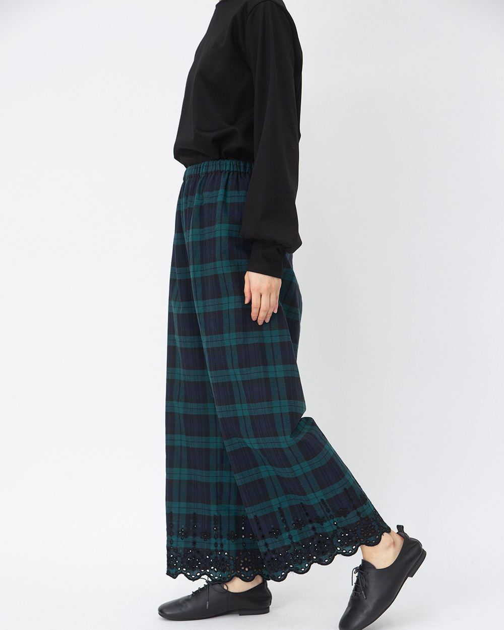 ルイヴィトン スカラップ 刺繍 リネン コットン パンツ コットンスカラップ刺繍パンツ