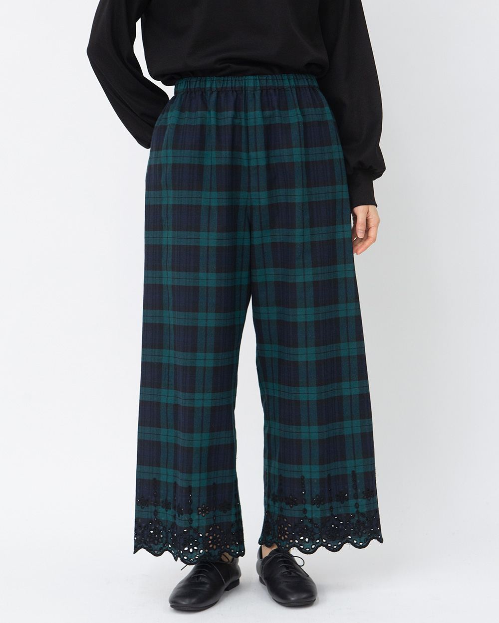 ルイヴィトン スカラップ 刺繍 リネン コットン パンツ コットンスカラップ刺繍パンツ