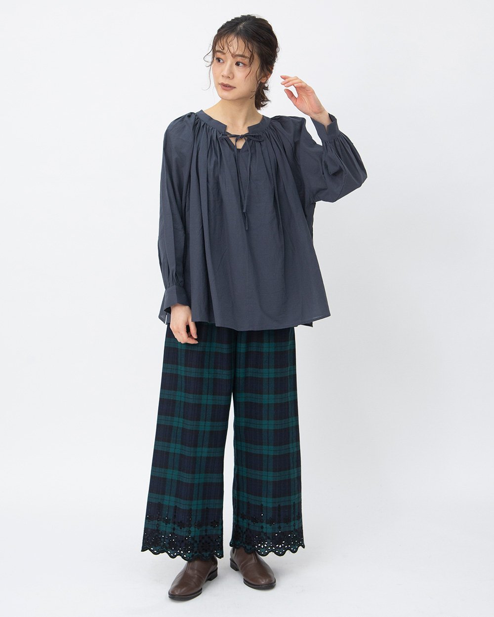 コットンボイルガーゼブラウス