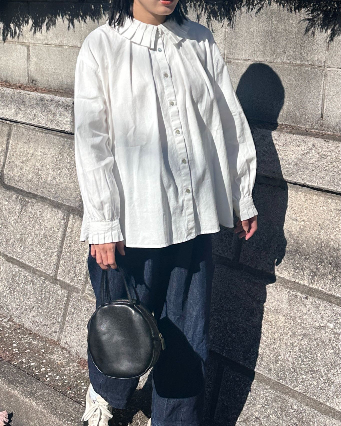 コットンビエラタックフリルブラウス