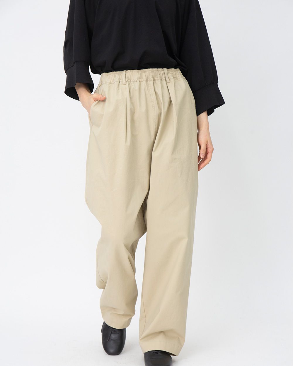 丈が選べる】コットンツイルタックパンツ