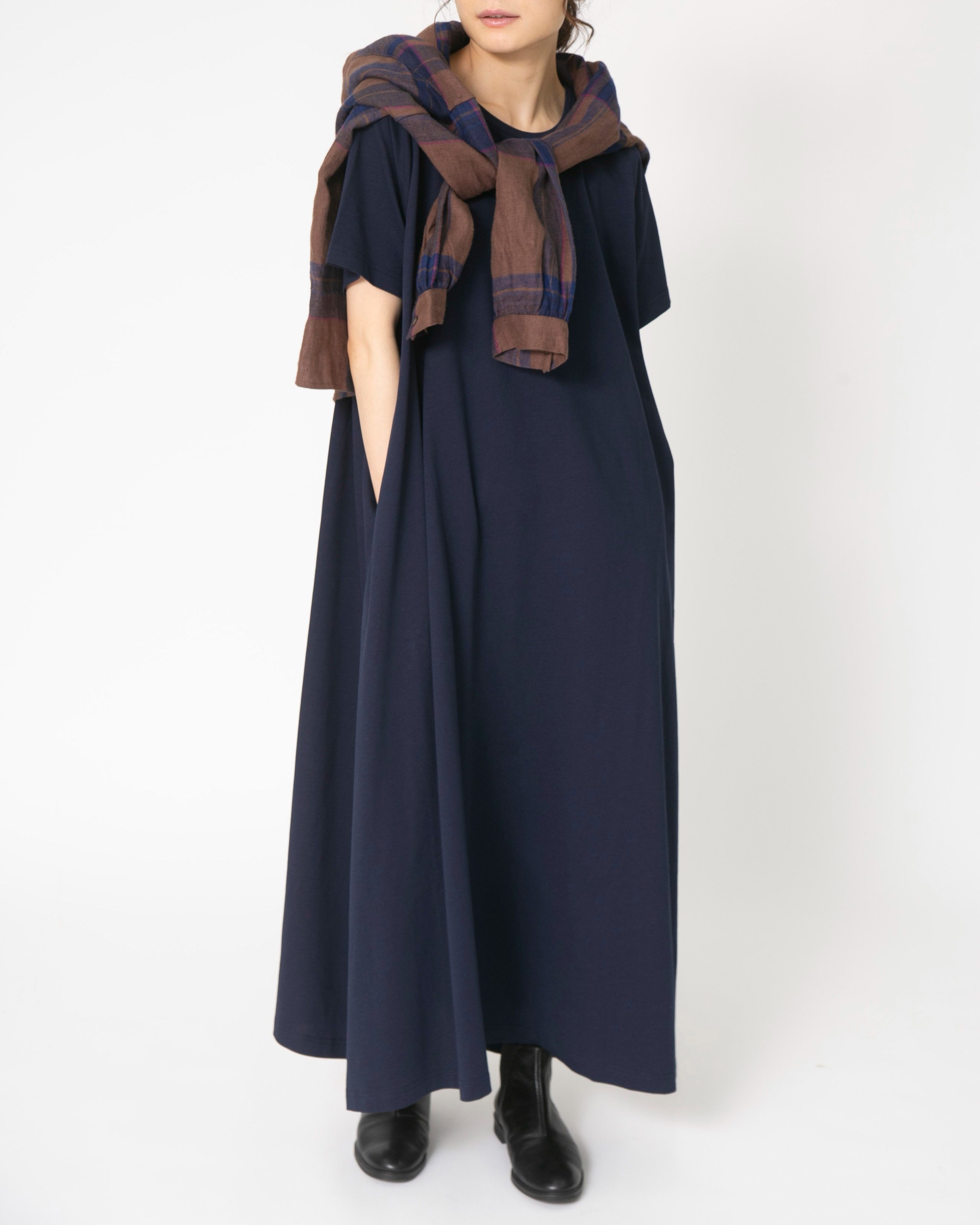 接触冷感天竺フレアワンピース