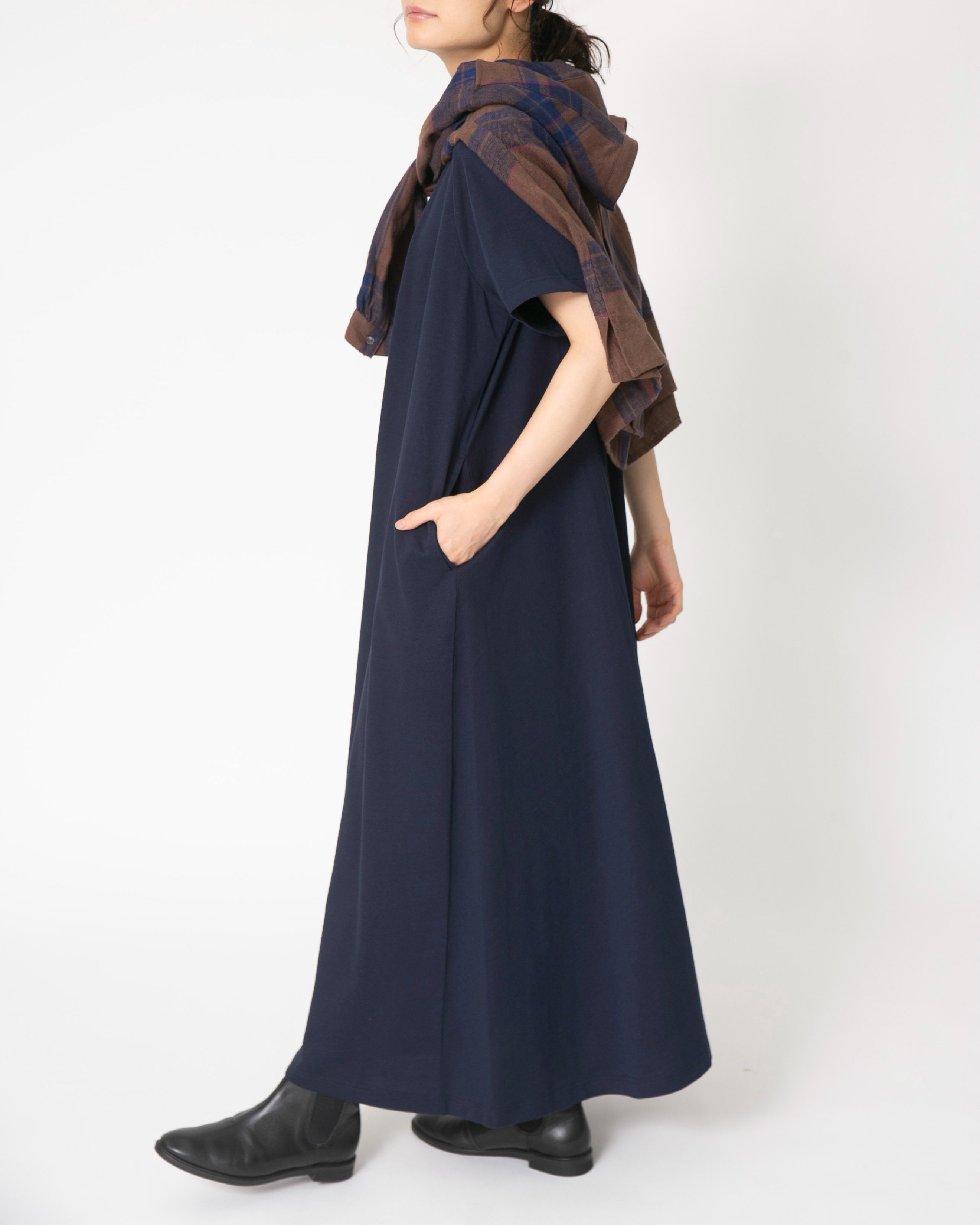 接触冷感天竺フレアワンピース