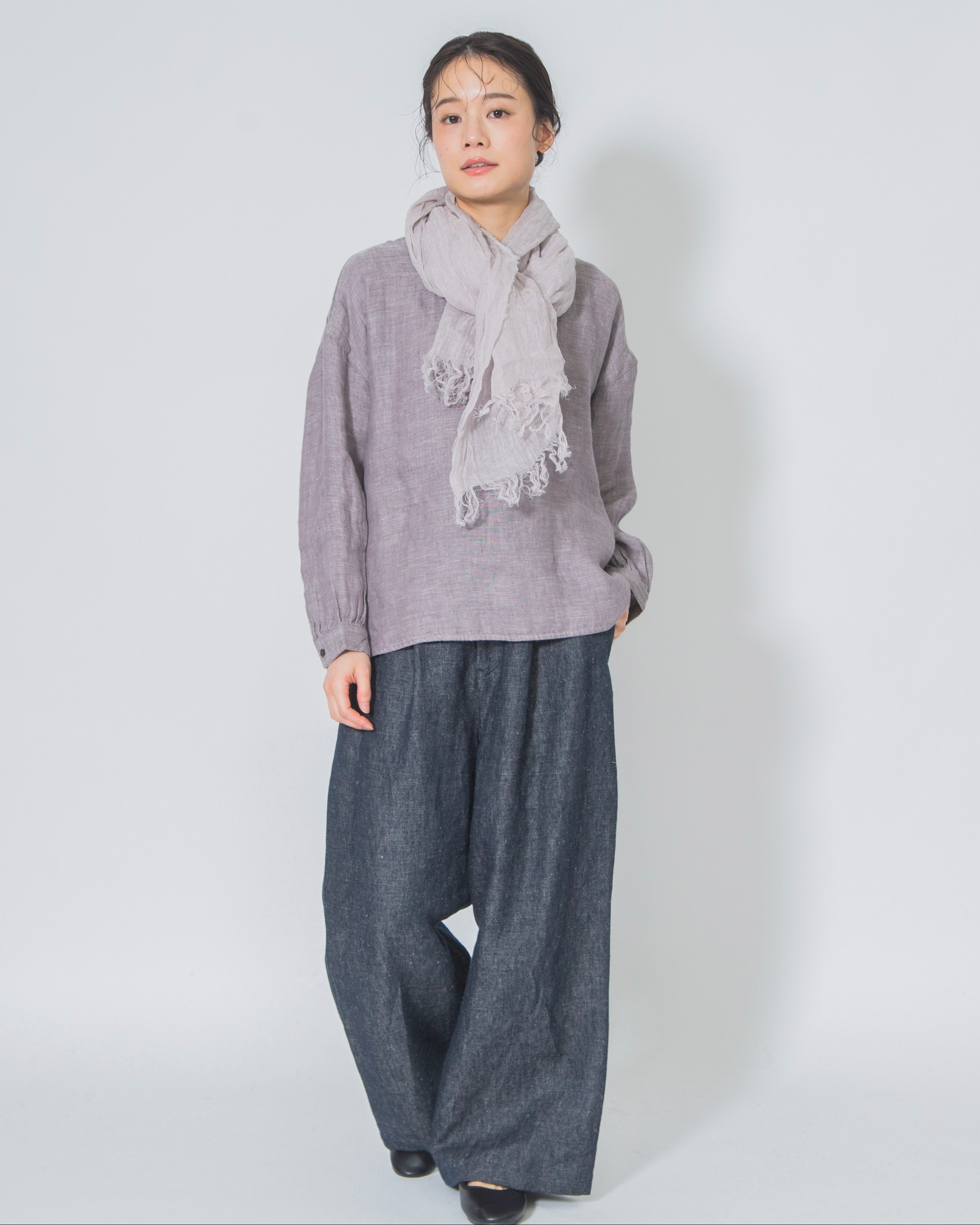 リネンダブルガーゼブラウス