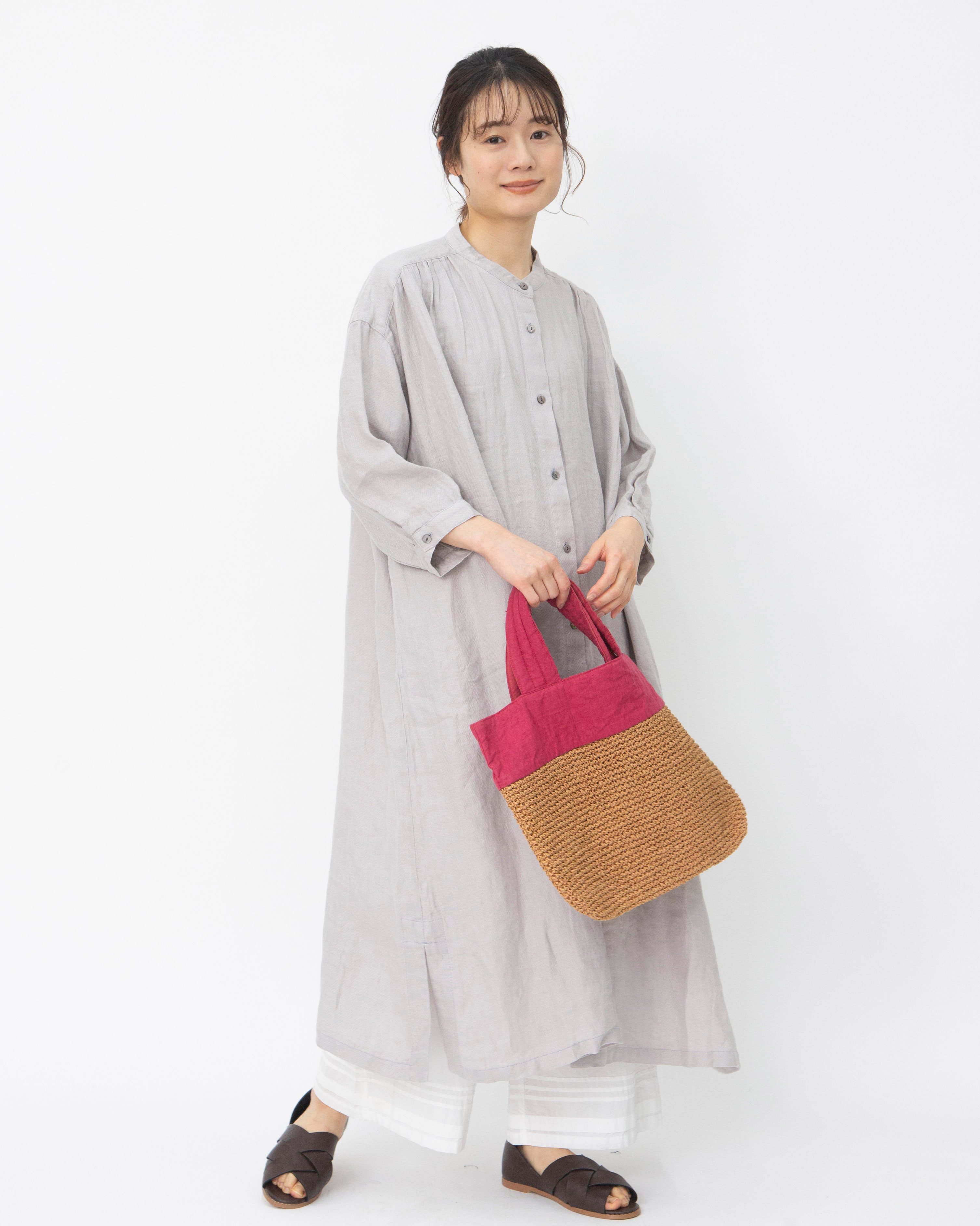 リネンドビーギャザーワンピース